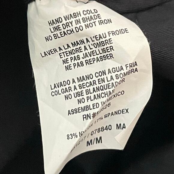 BECCA Black Asymmetrical Neckline One-Piece‎ Swimsuit Sz M Open Tie Back Beach - Picture 5 of 5